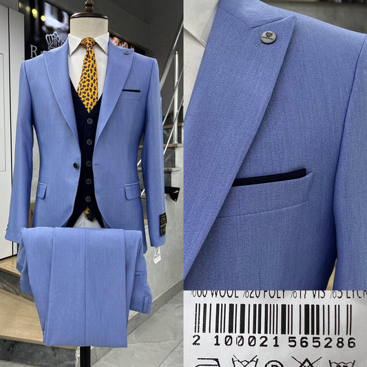 Clakes Suits Periwinkle Blue Three-Piece Suit