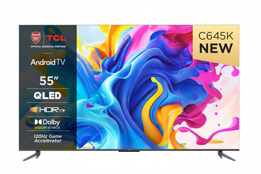 Enhanced TCL 55 Inch QLED Android Smart TV C645K